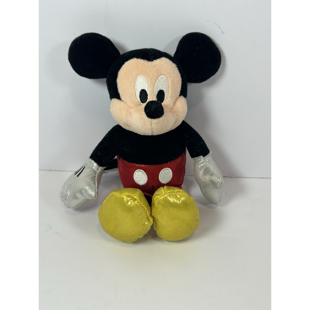 Disney Ty Sparkle Mickey Mouse Plush 8" Silver Gloves Gold Shoes  2014